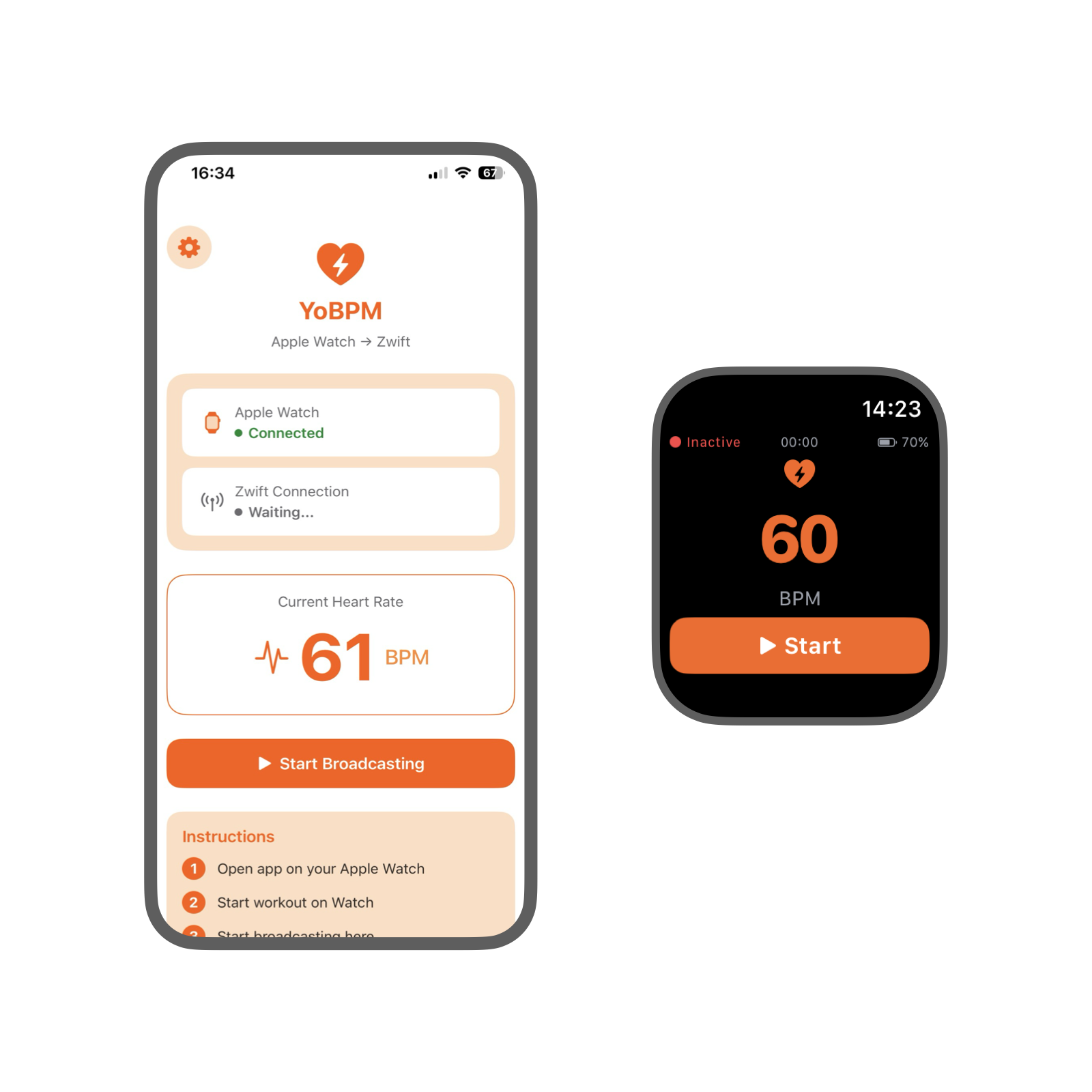 YoBPM on iPhone and Apple Watch